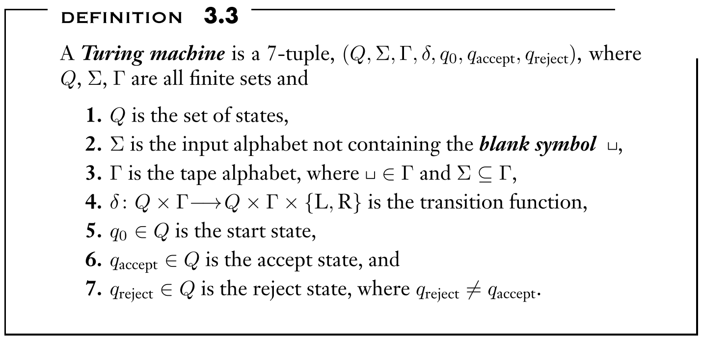 Turing Machine Definition